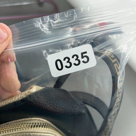 Versace Parfums Medusa Metallic Gold & Black Crossbody Bag - Picture 8 of 10